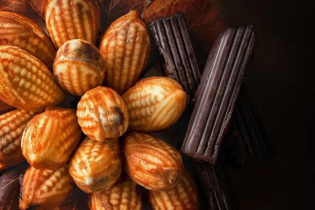 Madeleines dorées en forme de coquille